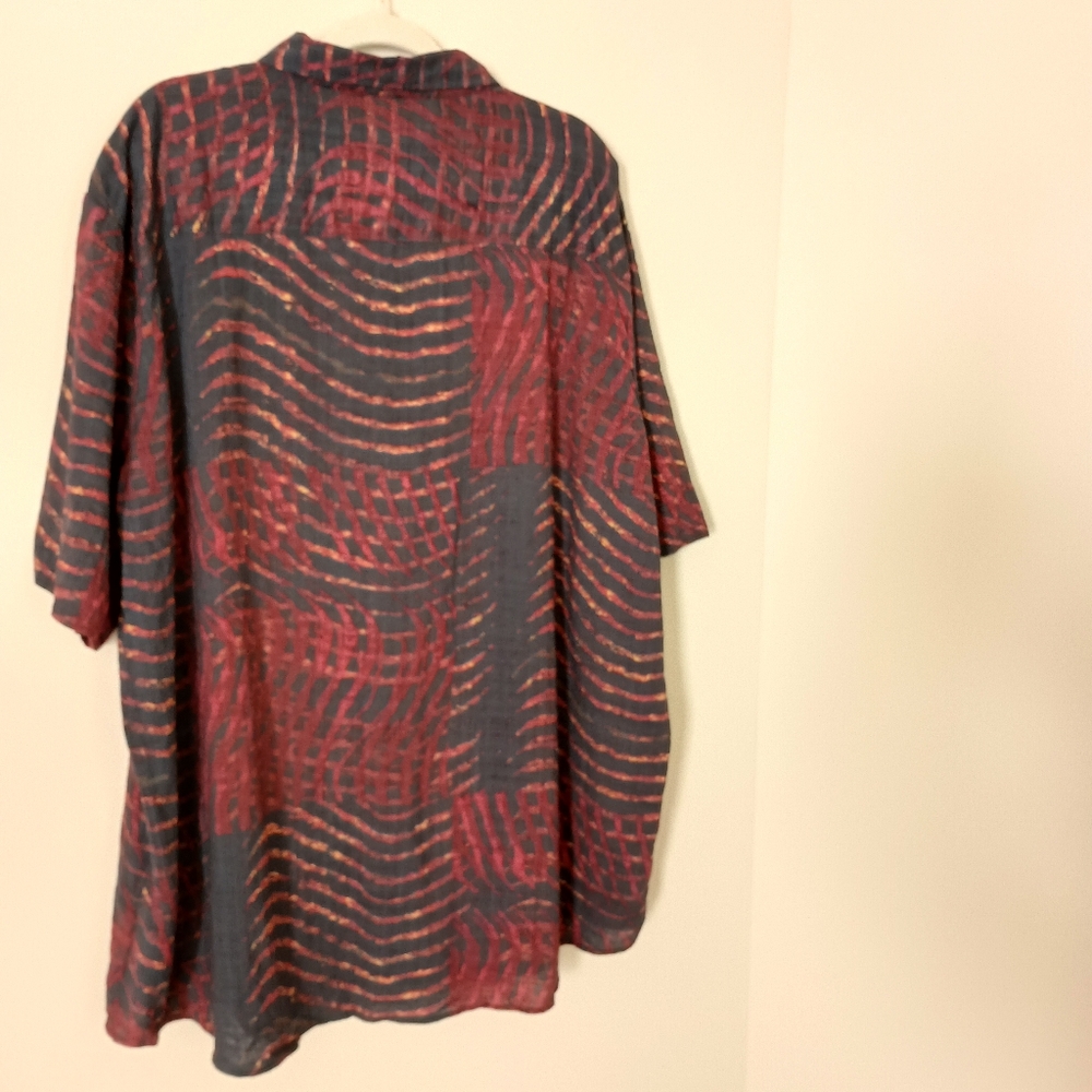 VatPave Red and Black Zebra Patterned Festival Tropical Camp Shirt 3XL - Picture 5 of 9
